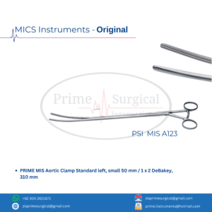 PRIME MIS Aortic Clamp Standard left, small 50 mm / 1 x 2 DeBakey, 310 mm