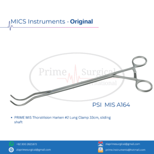 PRIME MIS ThoraVision Harken #2 Lung Clamp 33cm, sliding shaft