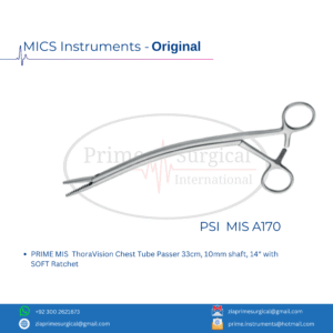 PRIME MIS  ThoraVision Chest Tube Passer 33cm, 10mm shaft, 14“ with SOFT Ratchet