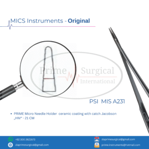 PRIME Micro Needle Holder  ceramic coating with catch Jacobson „HM“ - 21 CM