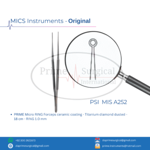 PRIME Micro RING Forceps ceramic coating - Titanium diamond dusted - 18 cm - RING 1.0 mm
