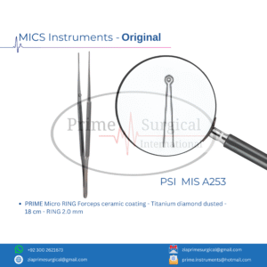 PRIME Micro RING Forceps ceramic coating - Titanium diamond dusted - 18 cm - RING 2.0 mm