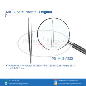 PRIME Micro RING Forceps ceramic coating - Titanium diamond dusted - 21 cm - RING 2.0 mm