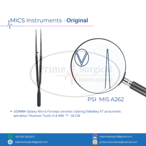 UDAINA Galaxy Micro Forceps ceramic coating DeBakey AT atraumatic serration Titanium Tooth 0.4 MM -7"- 18 CM