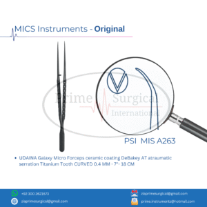 UDAINA Galaxy Micro Forceps ceramic coating DeBakey AT atraumatic serration Titanium Tooth 0.4 MM -7"- 21 CM