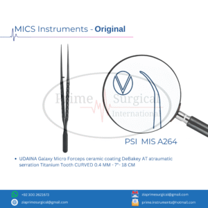 UDAINA Galaxy Micro Forceps ceramic coating DeBakey AT atraumatic serration Titanium Tooth CURVED 0.4 MM - 7"- 18 CM
