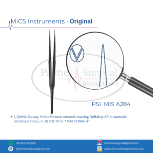 UDAINA Galaxy Micro Forceps ceramic coating DeBakey AT atraumatic serration Titanium 18 CM TIP 0.7 MM STRAIGHT