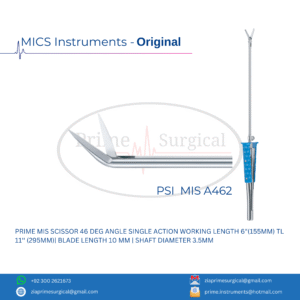 PRIME MIS SCISSOR 46 DEG ANGLE SINGLE ACTION WORKING LENGTH 6"(155MM) TL 11'' (295MM)| BLADE LENGTH 10 MM | SHAFT DIAMETER 3.5MM