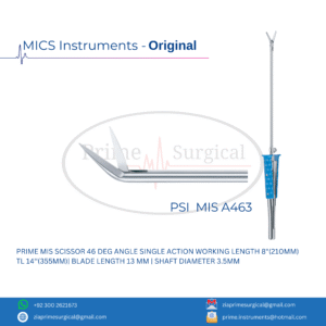 PRIME MIS SCISSOR 46 DEG ANGLE SINGLE ACTION WORKING LENGTH 8"(210MM)   TL 14''(355MM)| BLADE LENGTH 13 MM | SHAFT DIAMETER 3.5MM
